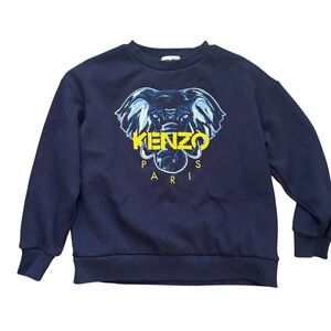 Kenzo Kids Logo Crew Neck Sweatshirt Navy Blue Girl/Boy